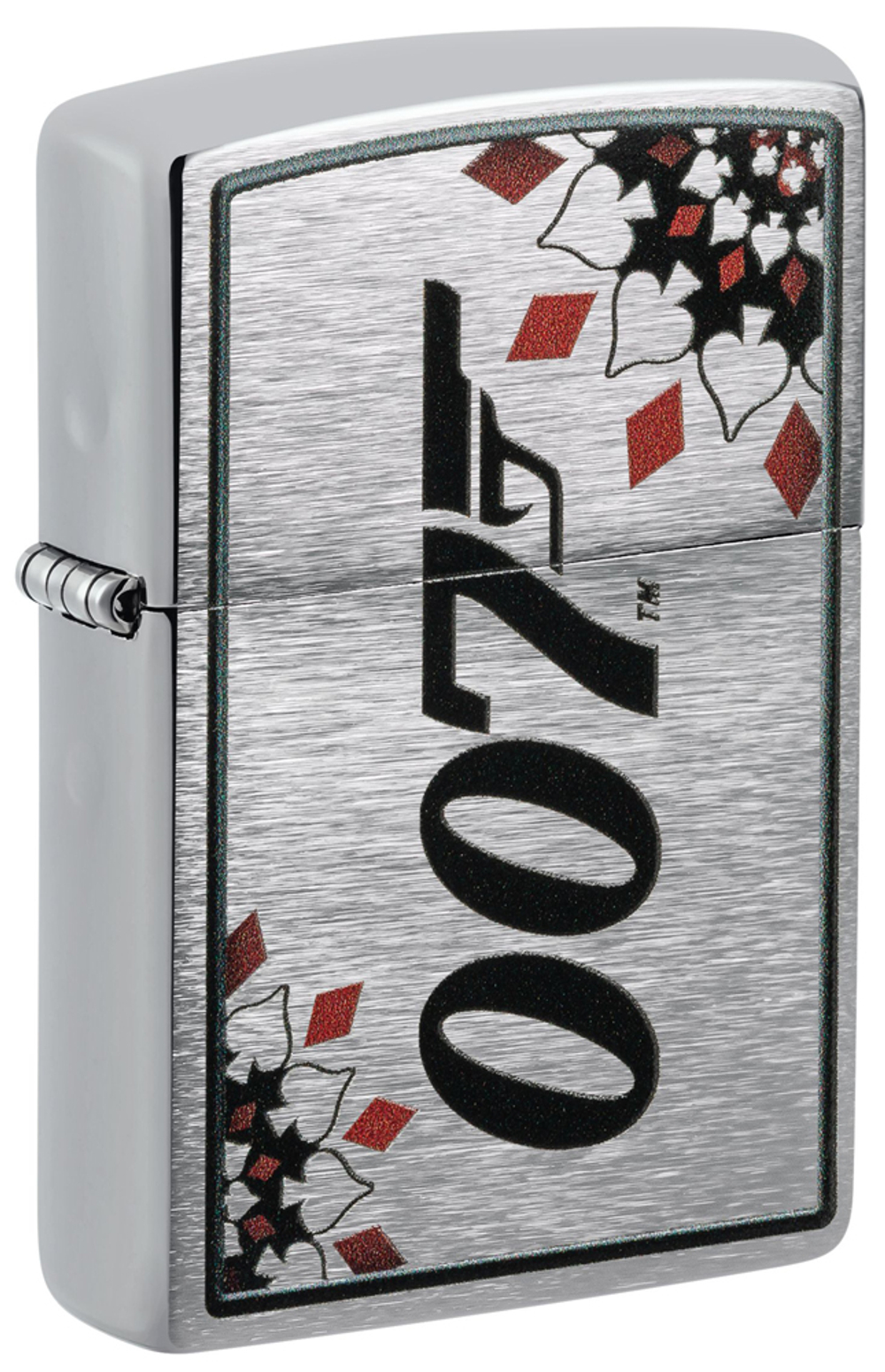 48734 Зажигалка ZIPPO James Bond Brushed Chrome, латунь/сталь, серебристая, 38x13x57 мм