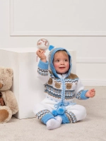 Вязаный комбинезон для новорожденных и малышей на молнии