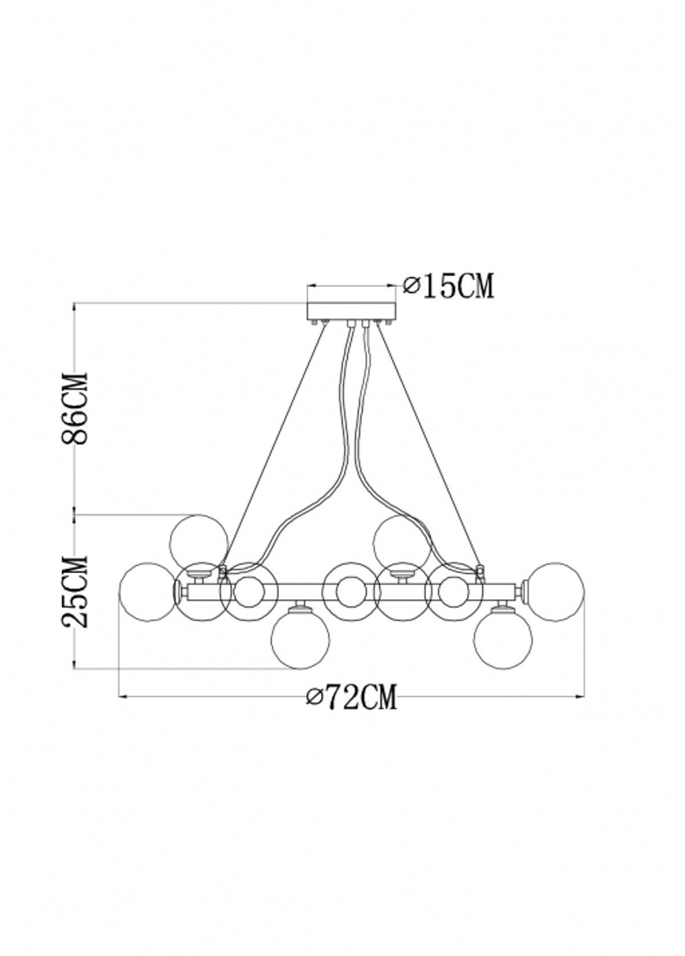 Подвесная люстра Arte Lamp Bolla-piccolo A3988SP-25AB-15849