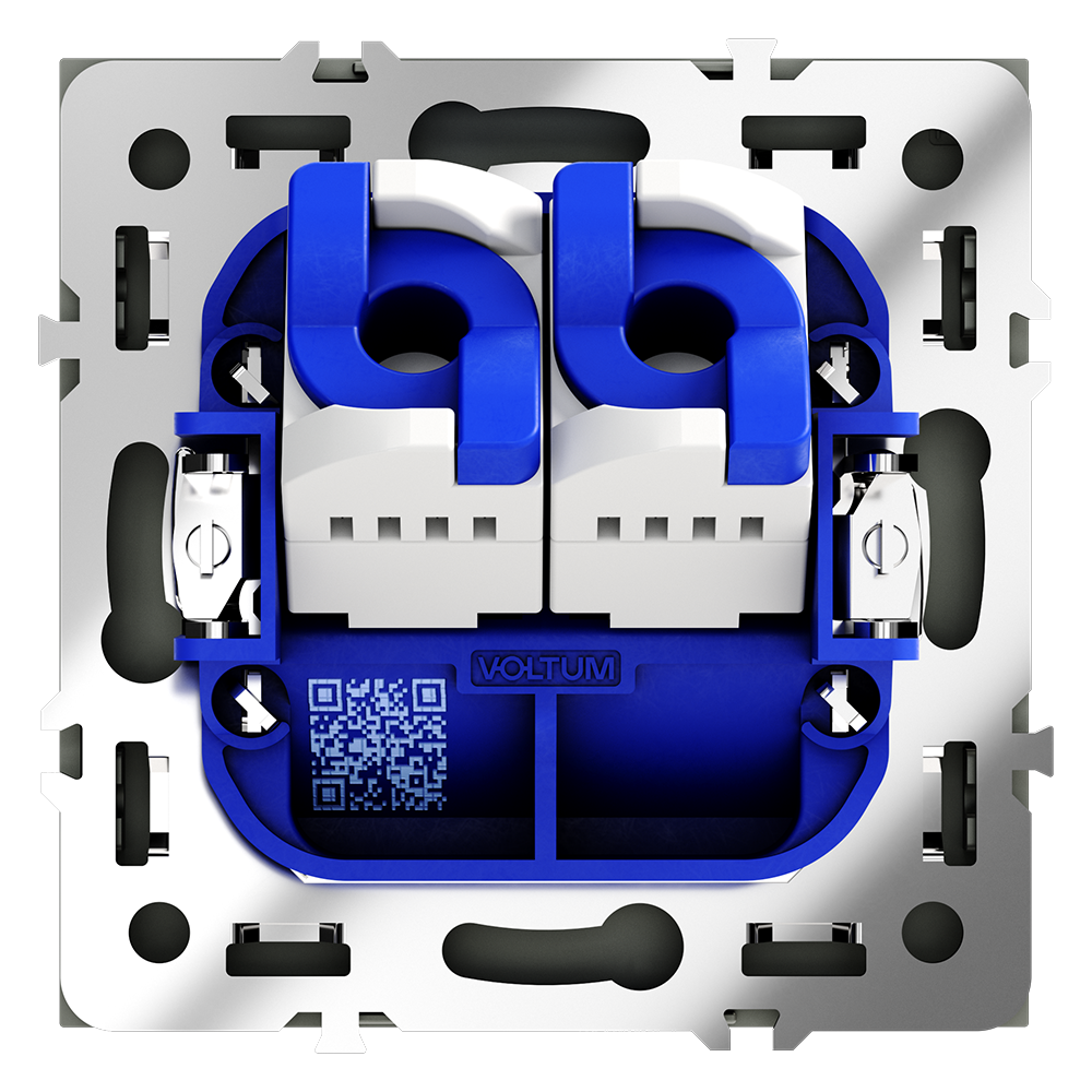 Розетка компьютерная встраиваемая VOLTUM S70 двойная RJ45+RJ45 кат.6, (графит)