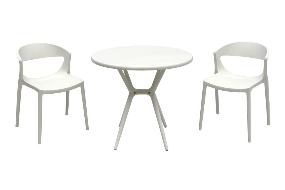 Набор мебели Stepp ЕВОК (2стула ЕВОК бел+стол ТЕОРИ белый)