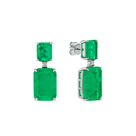 Серьги Ermolov изумруд прямоугольной формы