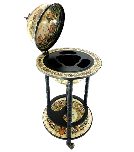 Глобус-бар напольный 88х44 см с картой XVI века, светлый