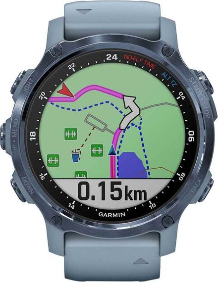 Умные часы - дайвинг компьютер Garmin Descent MK2s голубой корпус c силиконовым ремешком цвета морской пены