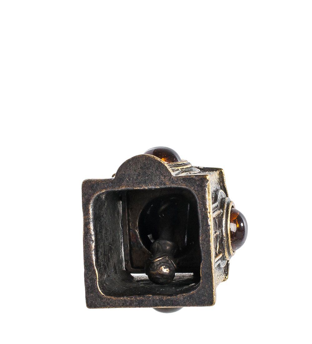 AM-1023 Фигурка «Колокольчик-Часовня» (латунь, янтарь)