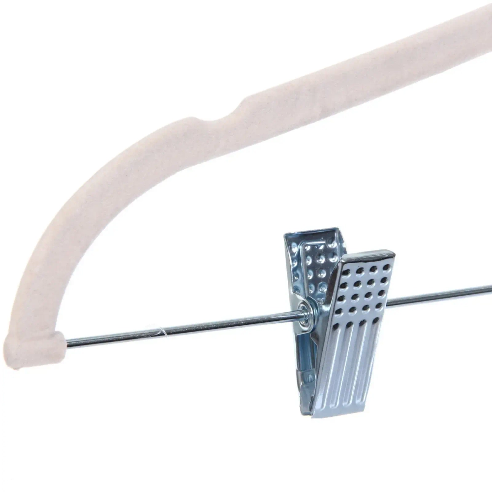 Вешалки-плечики с зажимами «ИДЕЯДОМА», поворотный крючок, цвет белый, 42*22.5см (Лейбл Селфи)●