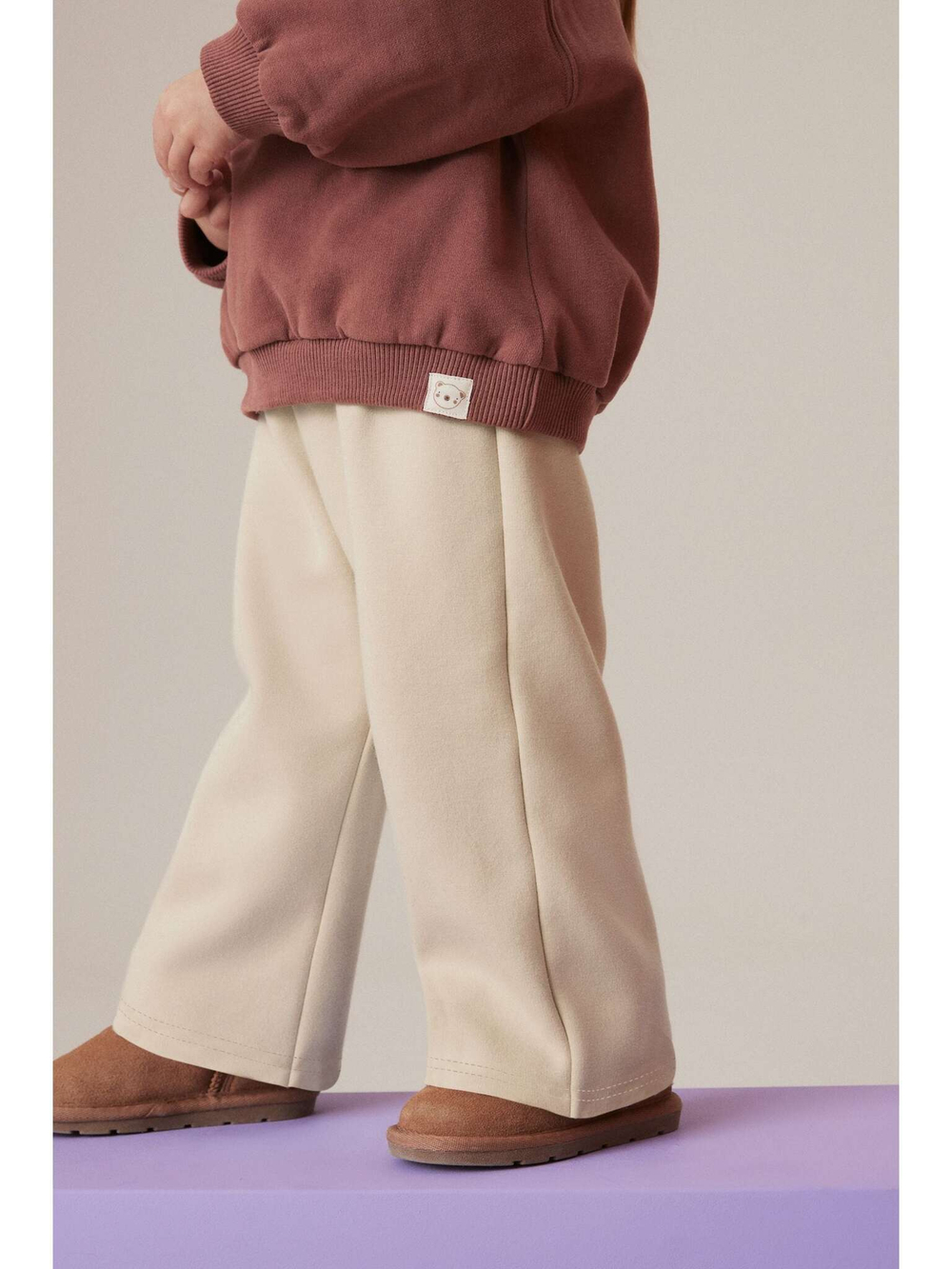 Брюки широкие с флисовой подкладкой Next 911-440, Кремовый