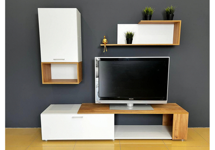 Готовая гостиная Woodville Одди белый, дуб золотой