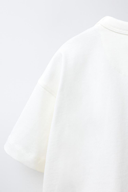 ZARA ФУТБОЛКА С НАДПИСЬЮ, ЭКРЮ