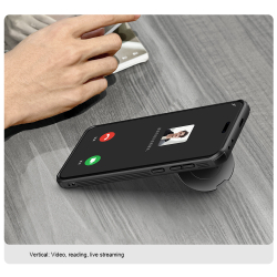 Чехол прозрачный тонированный (Transparent Black) от Nillkin с металлической крышкой и MagSafe на Huawei Honor Magic 7 Pro, серия CamShield Prop Magnetic Case