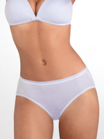 Гладкие трусики-слипы средней посадки (Размер: L) (Цвет: бежевый)