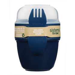 Контейнер двухуровневый 515мл Sistema Renew синий
