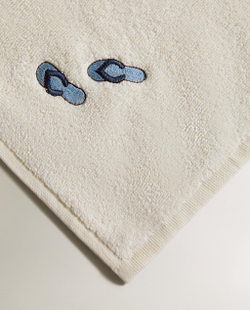 Zara Home Пляжное полотенце из хлопка, слоновая кость