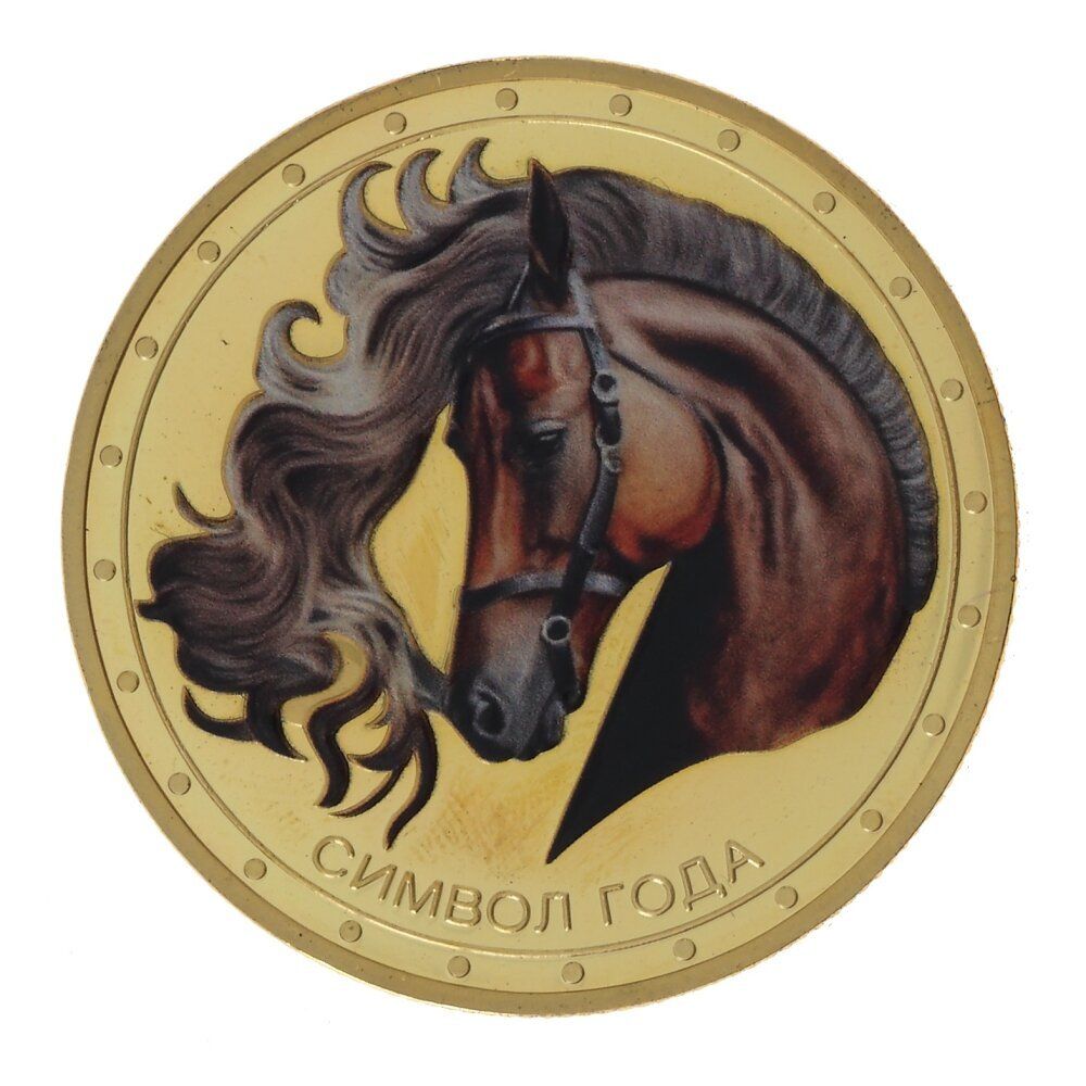 GAEM Изделие декоративное "Монета Лошадь", L4,5 W4,5 H0,5 см