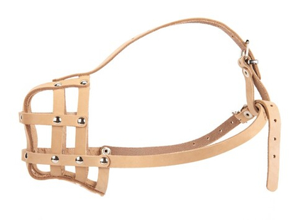 АРКОН Намордник кожаный для стаффордов/боксеров, 32 см