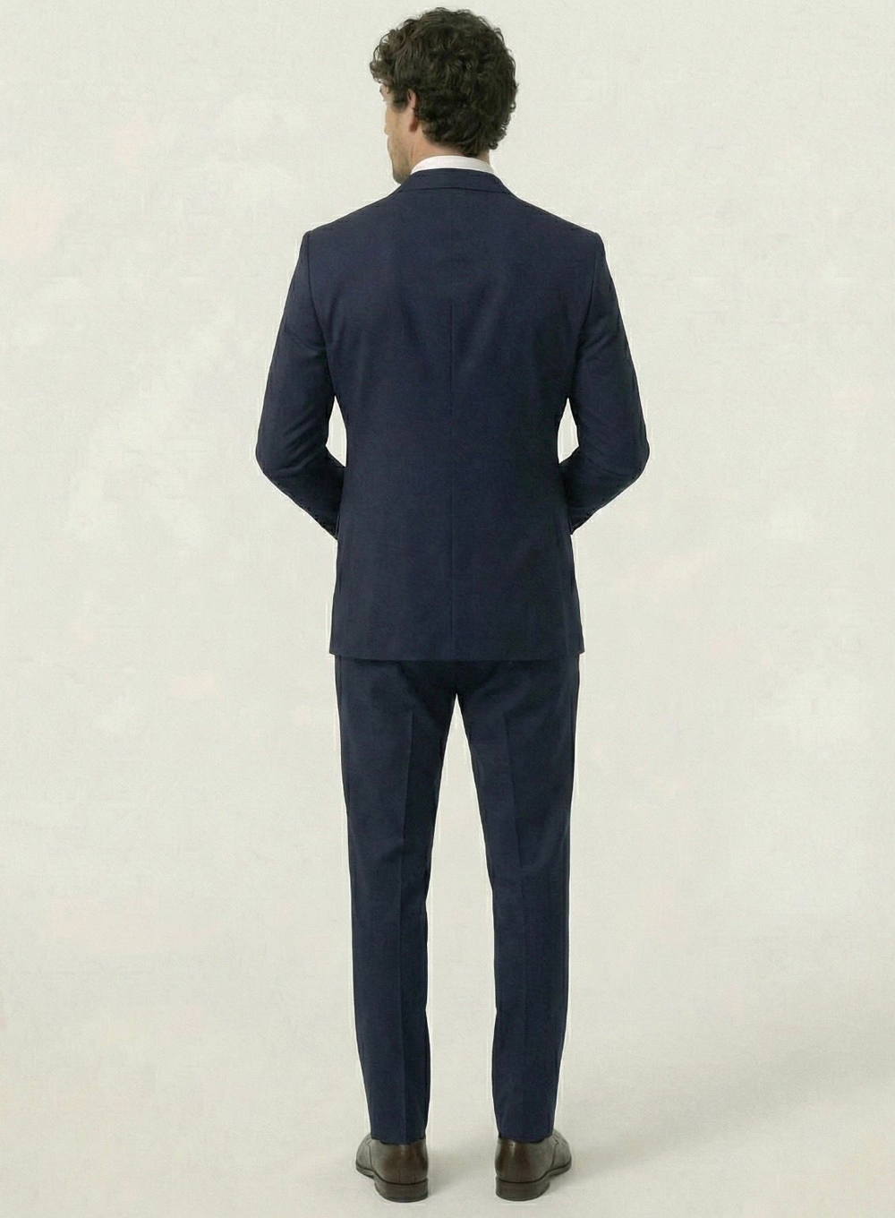 Мужской костюм двубортный (темно-синий) А70