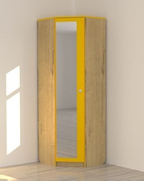 Шкаф угловой КВИНС с зеркалом левый