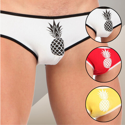 Мужские трусы слипы (белые, красные, желтые) набор 3 в1 Boefje BF52178