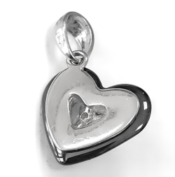 "Сердце из серебра" - ювелирная подвеска с керамикой