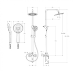 Душевая стойка BelBagno Aurora AURORA-VSCM-CRM 3 режима, хром