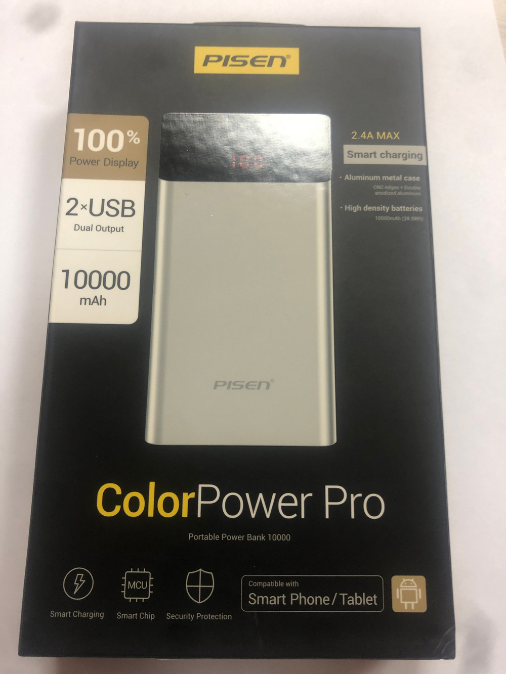 Внешний Аккумулятор (Power Bank) Pisen TS-D212 10000 mAh (5,0V - 2A) Серебро