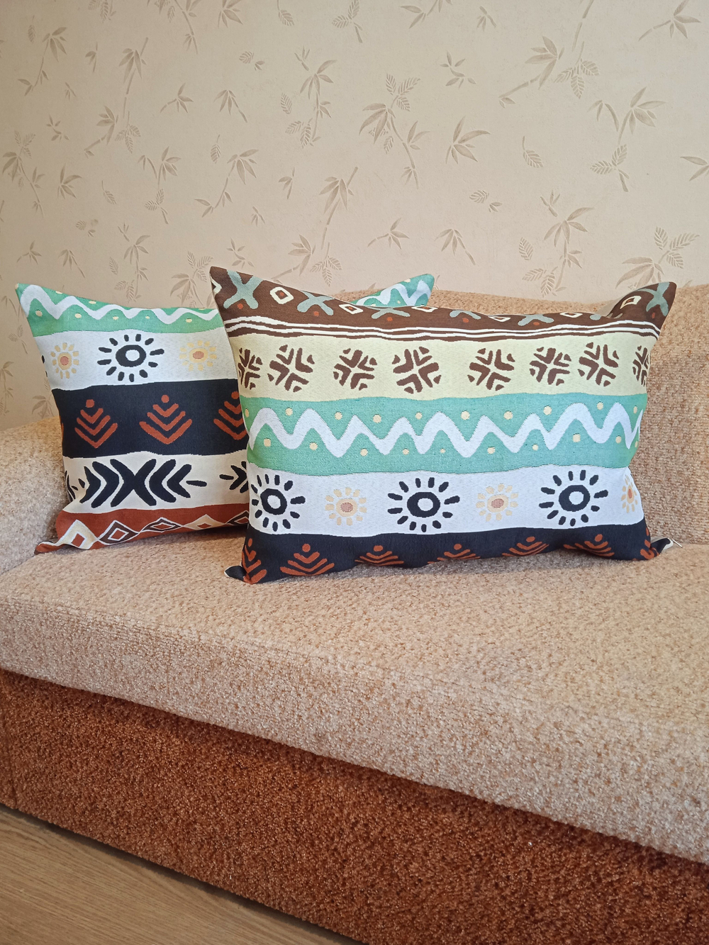 Декоративный гобеленовый чехол для интерьерной подушки Африка 68х47