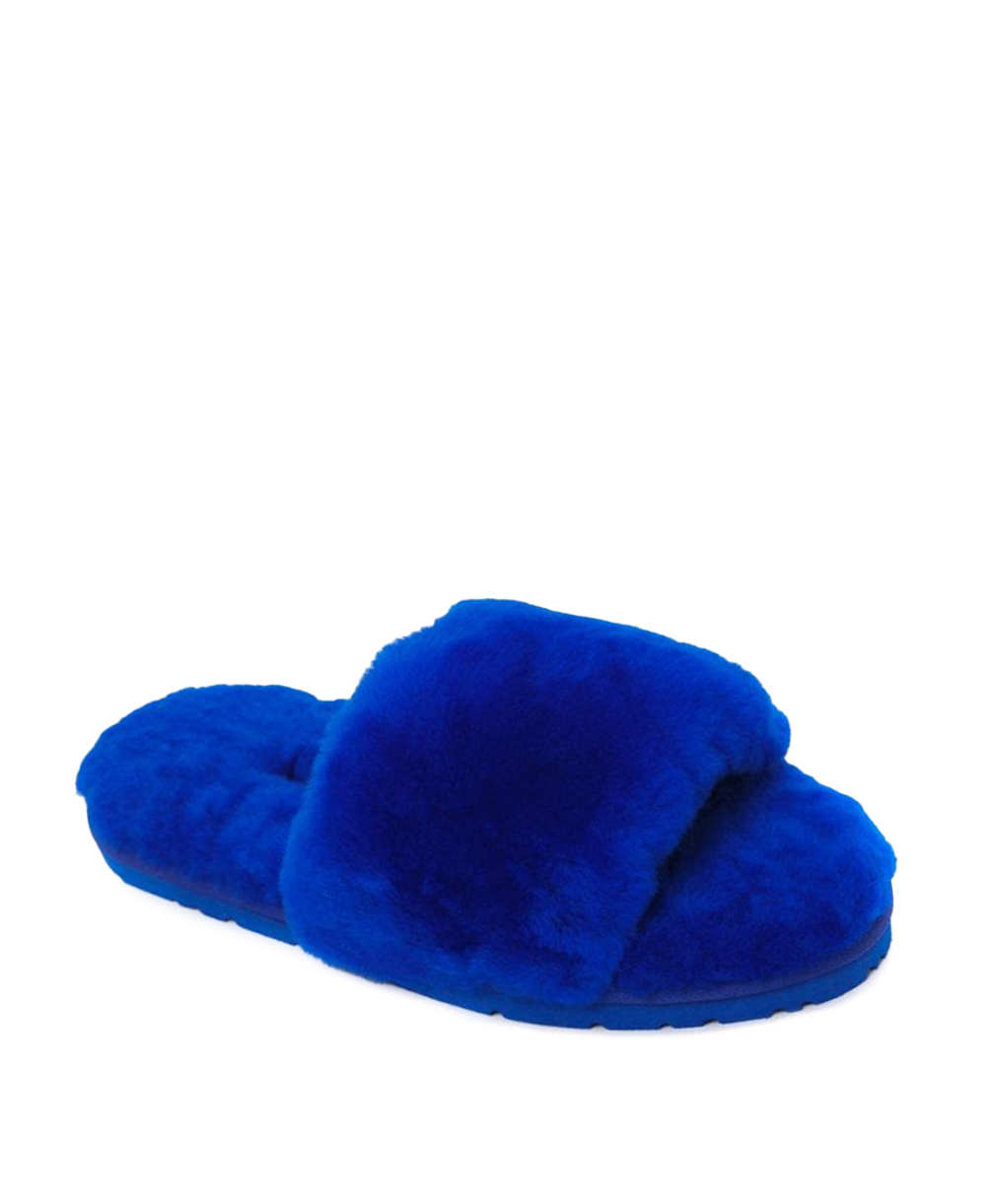 FLUFF SLIDE SLIPPER-electric blue