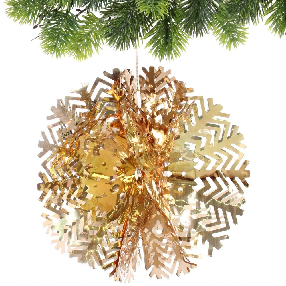 Украшение фольгированное «Снежный шар» d-30 см, Шампань