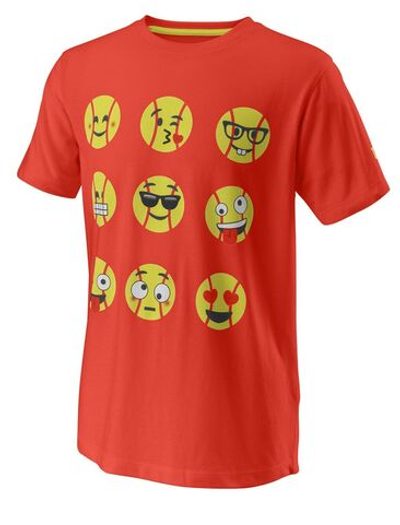Футболка для мальчика теннисная Wilson Emoti-Fun Tech Tee B - fiesta