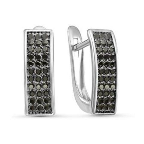 Серьги из серебра с фианитами