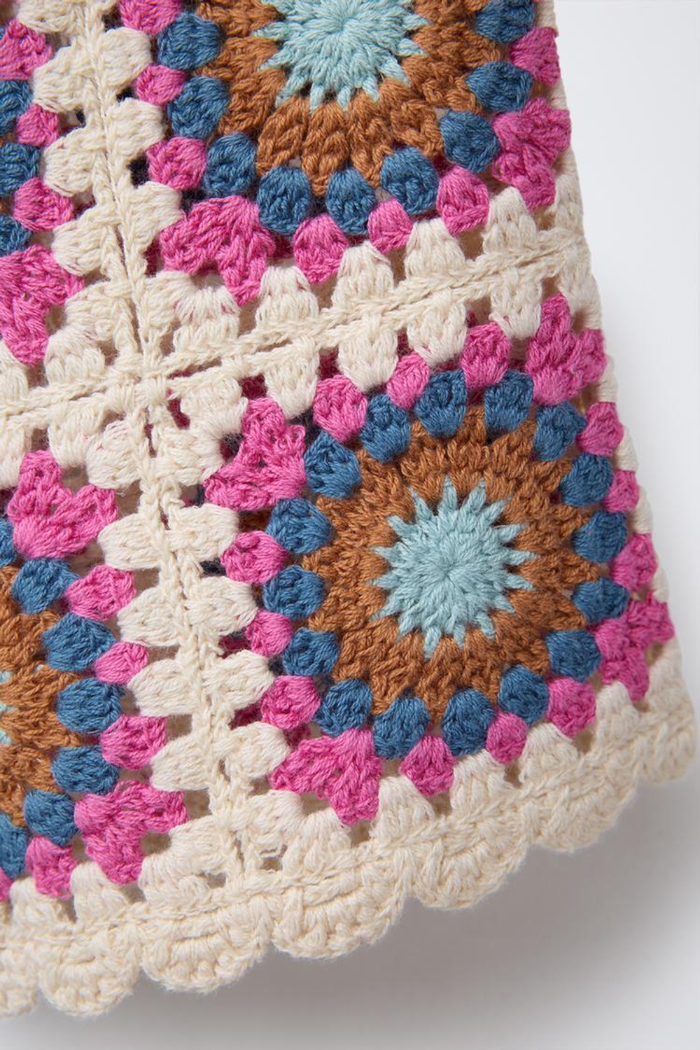 ZARA ШОРТЫ ИЗ КРУЖЕВА КРОШЕ, РАЗНОЦВЕТНЫЙ