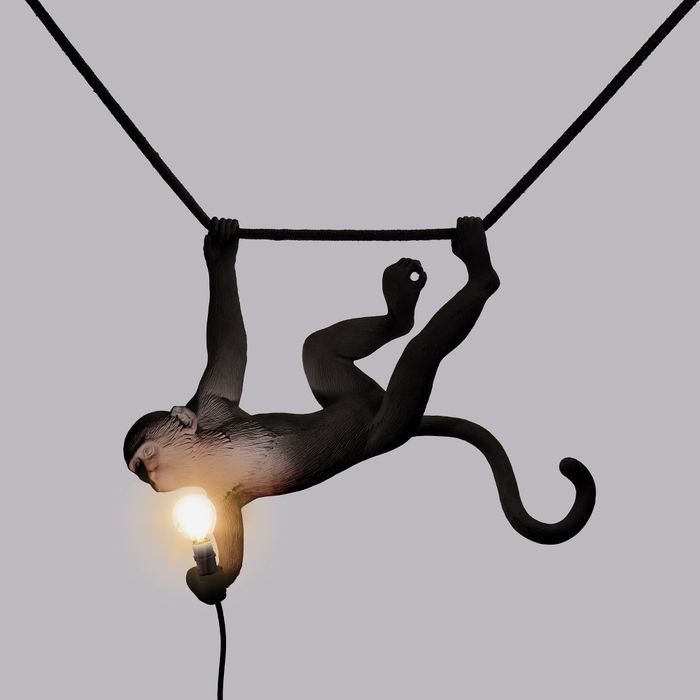 Подвесной светильник Seletti The Monkey Lamp Swing Black 14916