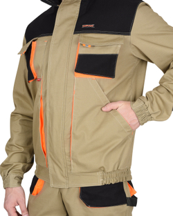 Куртка МАНХЕТТЕН короткая песочный  с оранжевым и черным