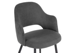 Стул на металлокаркасе Гутрид прошивка ромбы сзади темно-серый / черный