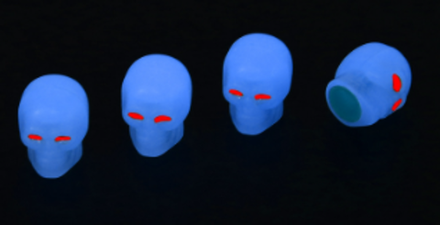Колпачок Флуоресцентный для A/V Череп, цв. синий