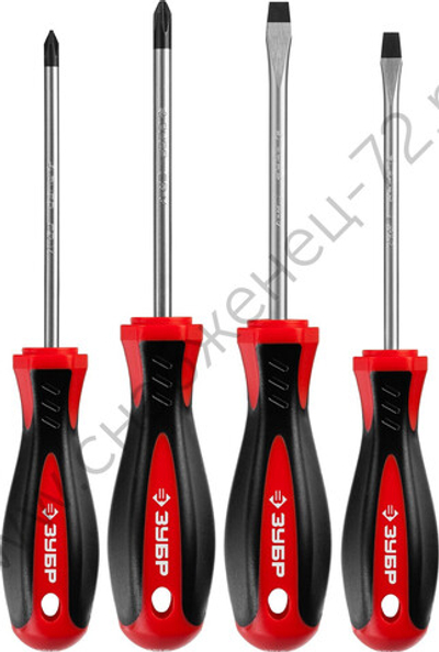 ЗУБР 4 шт, Набор отвёрток (25065-H4)