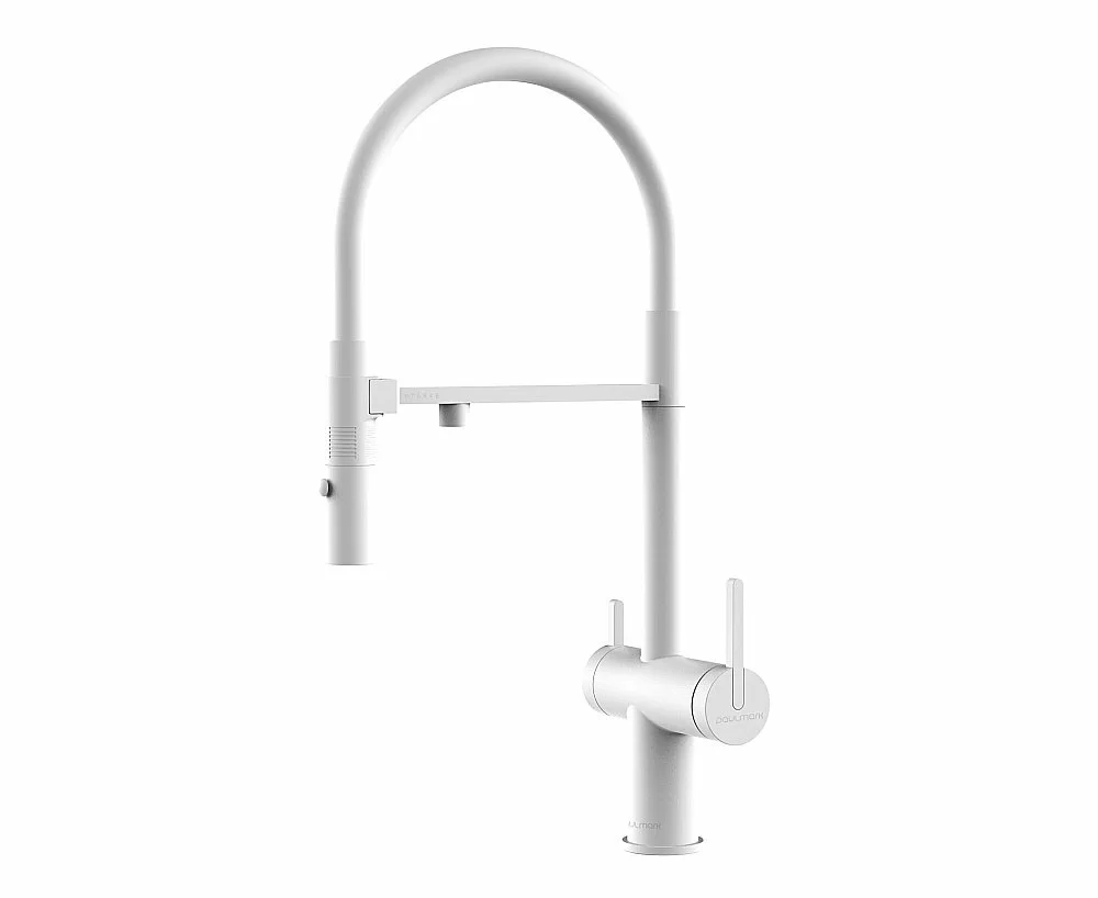 Смеситель для кухни Paulmark Gravity Gr213888-WH белый матовый