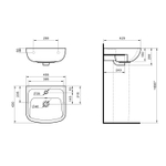 Умывальник-тюльпан "Лонги-45" (пост.Анимо) (с хром. переливом) (Santek)