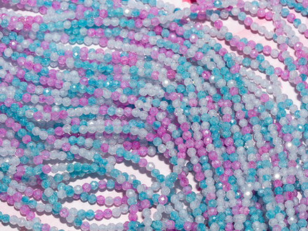 Фианиты микс 2,1мм, огранка (нить бусин)