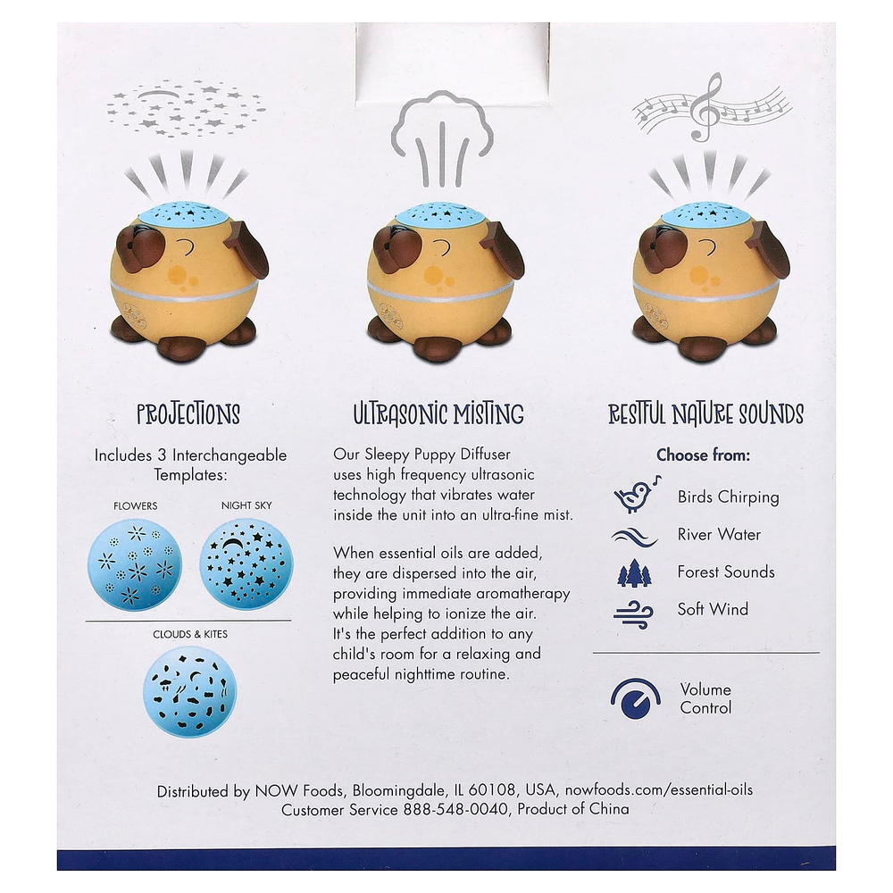 NOW Foods, Solutions, диффузор Sleepy Puppy, 1 диффузор