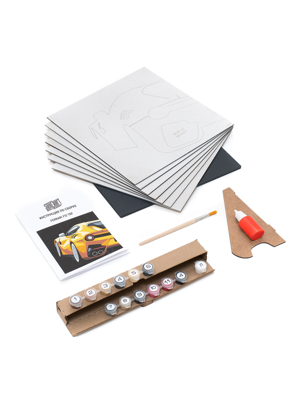 3D картина по номерам машина FERRARI F12 TDF (Феррари), SamCraft, подарочный набор для творчества, многослойное панно