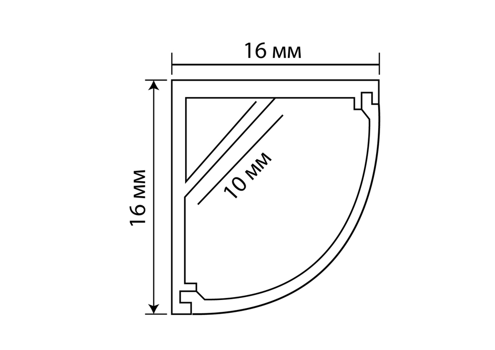 Угловой алюминиевый профиль,   16х16х2000. Цвет: Белый матовый,  RAL9003, Серия:DN8ALE