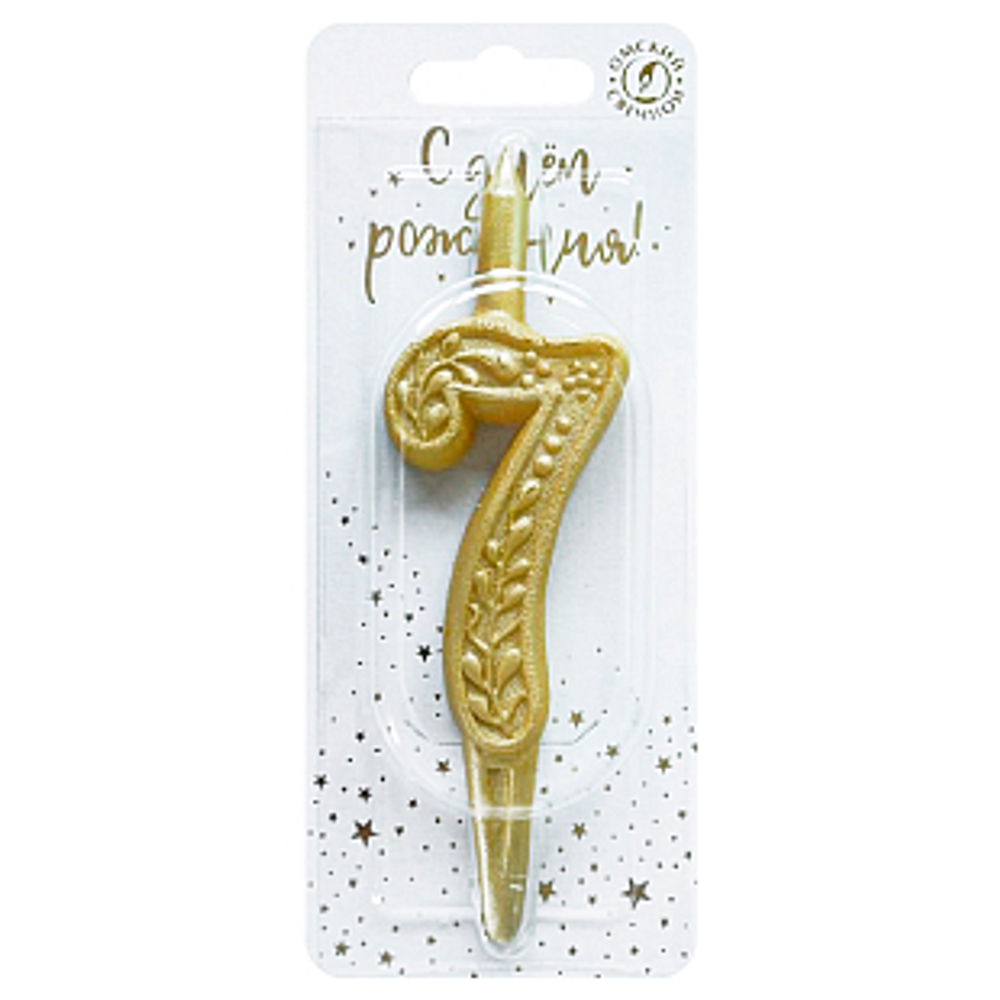 Свеча тортовая цифра "Золото" 7