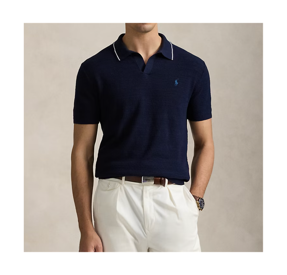 Фактурная рубашка из хлопка и льна Polo Ralph Lauren