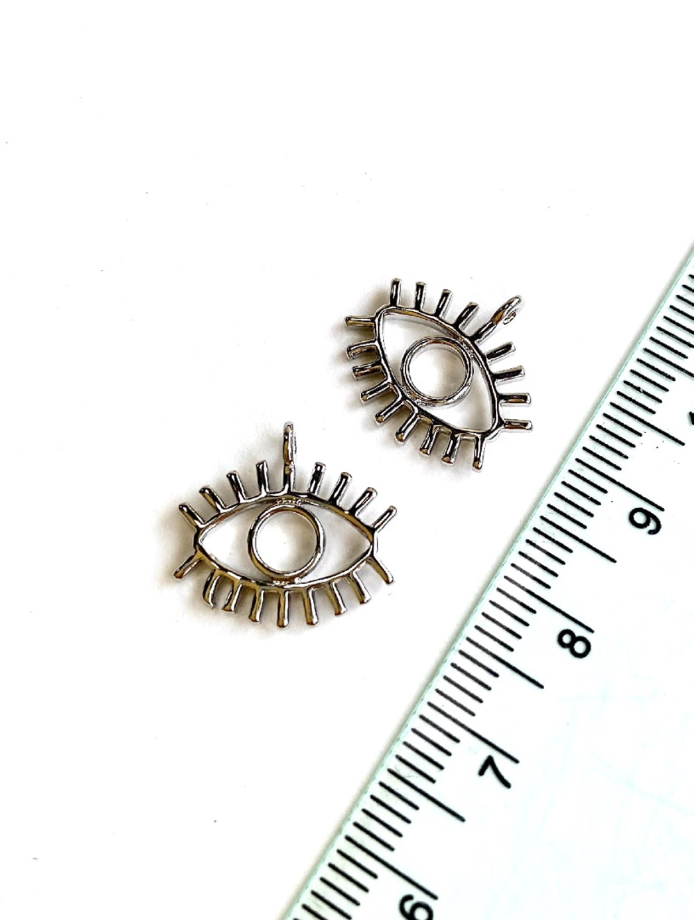 4478-р Подвеска "Глаз", 16*15 мм, родий