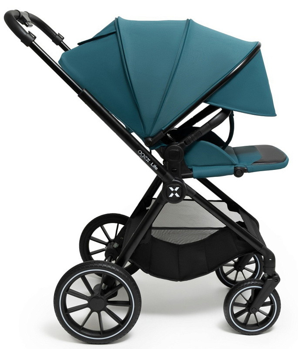 Коляска Agex Life 3 в 1 с автокреслом i-Safe S Black ALG528 Green (Зеленый)