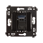 USB 3.0 розетка одинарная в стену, тип А-А, "Avanti", "Черный квадрат"