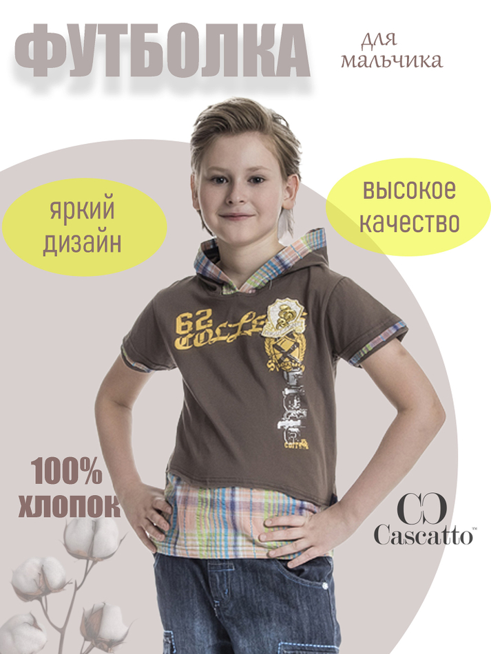 Футболка для мальчика с капюшоном