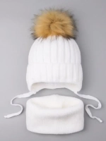 Шапка зимняя для девочки и снуд вязаные