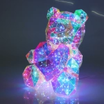 Сувенир светодиодный «Влюбленный мишка» 28*22*30 см, 200 ламп LED, USB, Белый